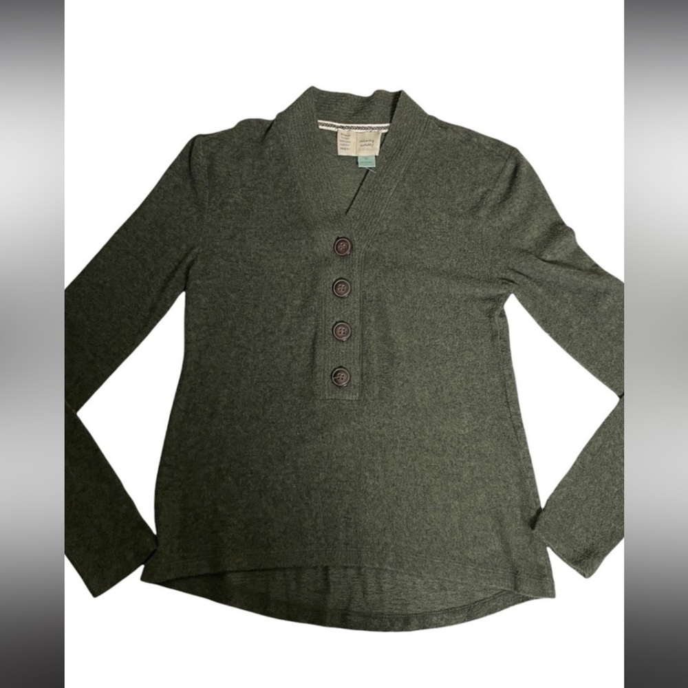 ANTHROPOLOGIE Saturday Sunday V-neck button up sweater - size large - Picture 4 of 10